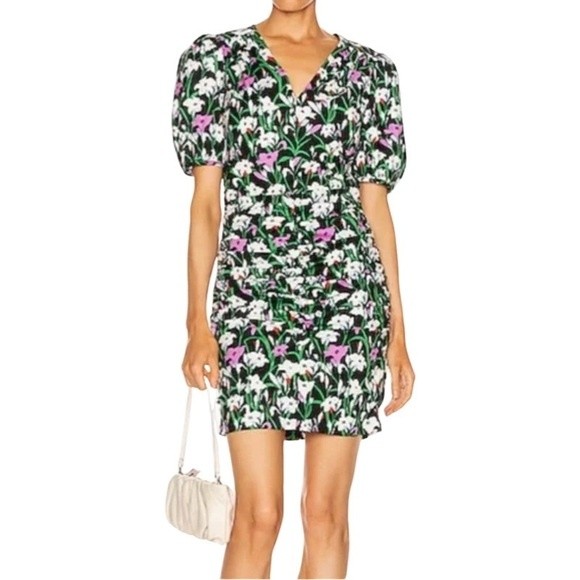 Veronica Beard Janis Dress Black Multi Floral Size 2